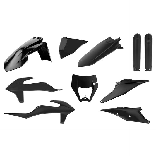 Plastic Kit Polisport Black - Exc(f) 125-500(2017-2019)