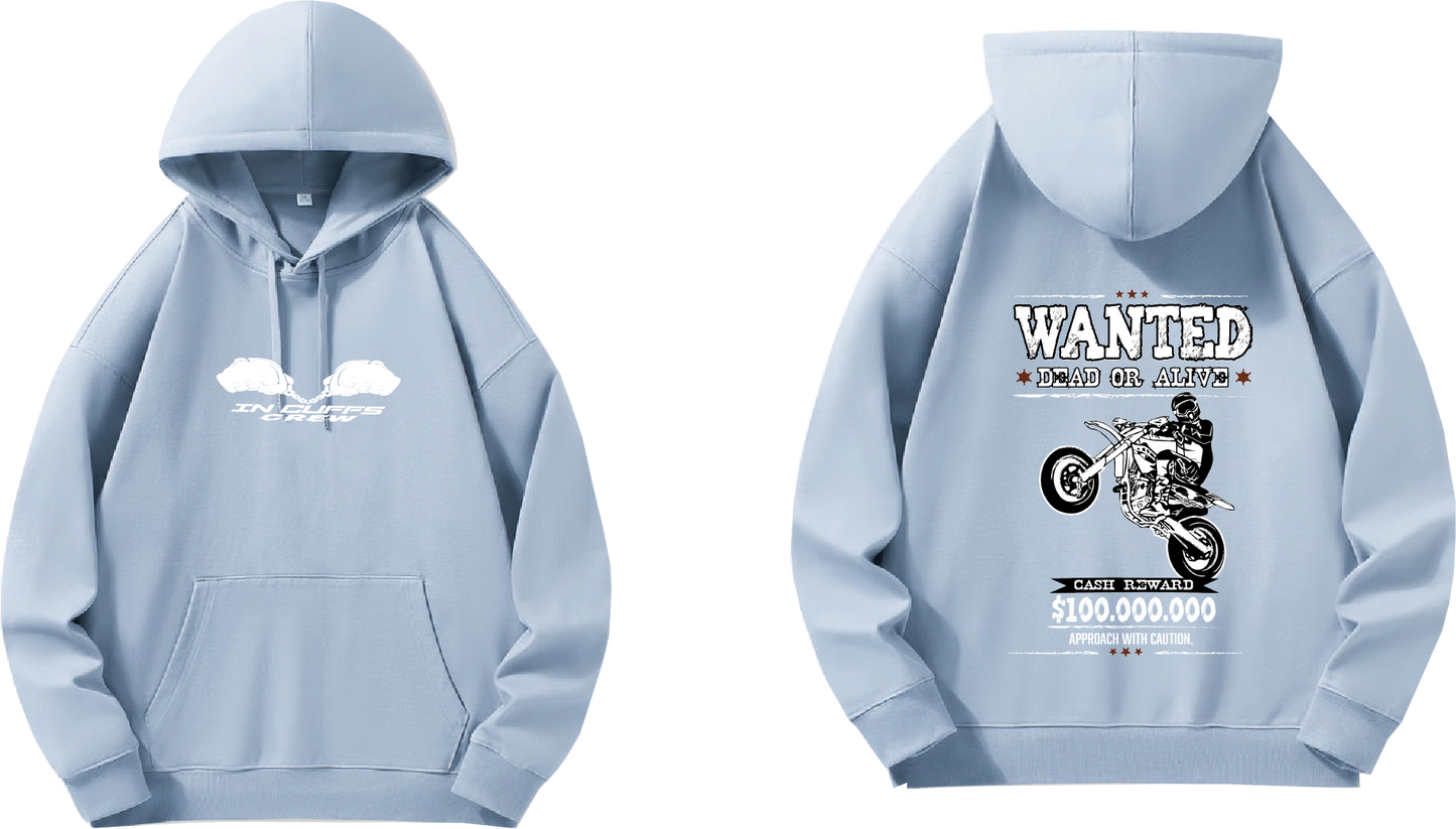 Kong X In Cuffs Crew "WANTED" Hoodie - Baby Blue