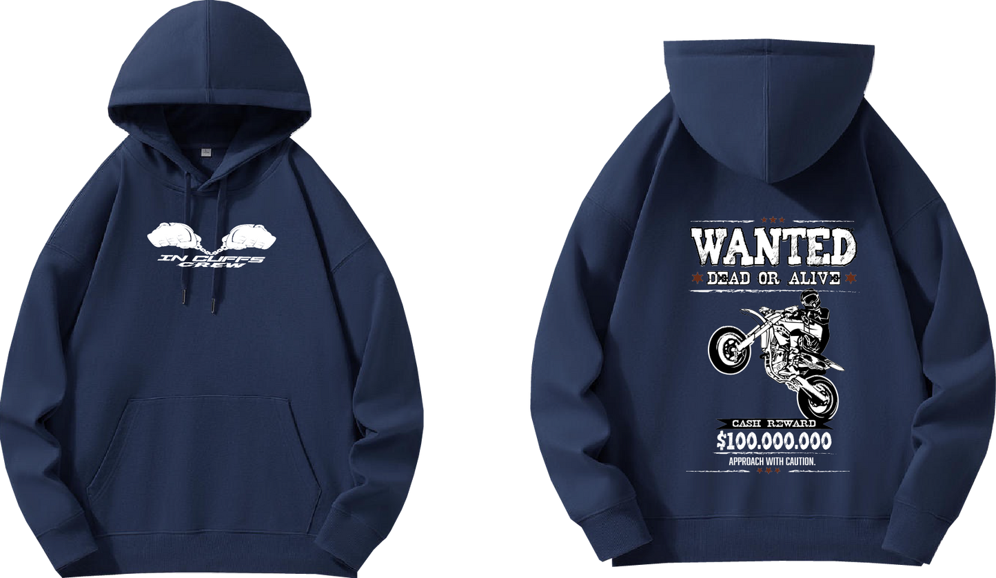 Kong X In Cuffs Crew "WANTED" Hoodie - Marine Blue