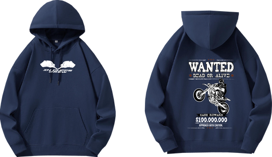 Kong X In Cuffs Crew "WANTED" Hoodie - Marine Blue